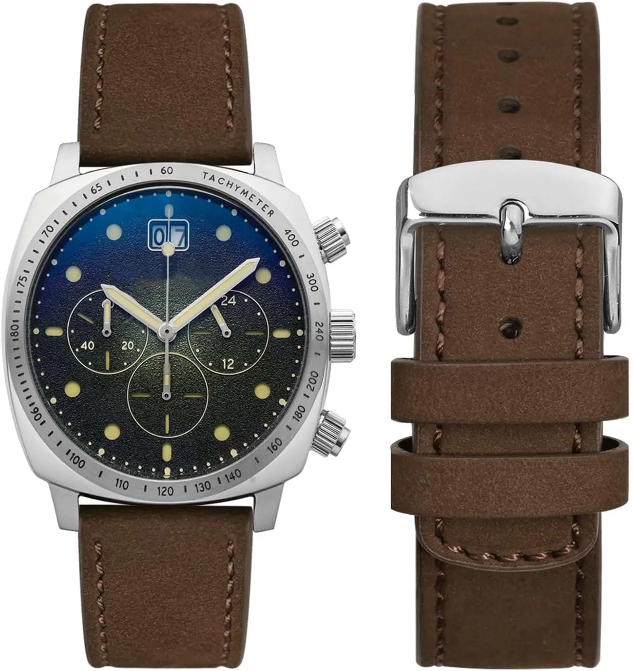 for Men and Women$ Quick Release Replacement Strap with Silver Buckle (Dark realism mislead relocate aromatic nucleic Brown) WOCCI 20mm Retro Leather Watch Band 