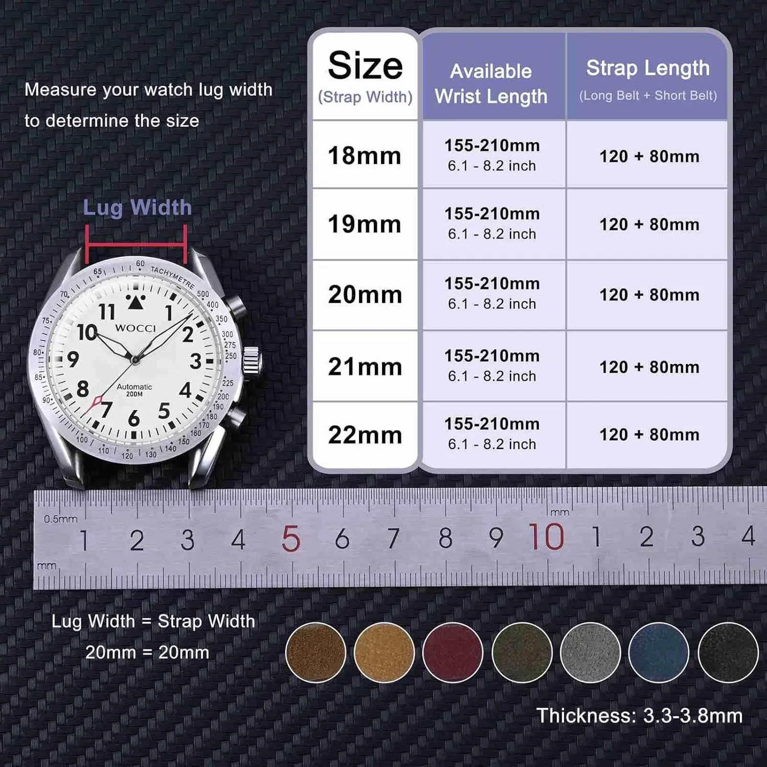 for Men and Women$ Quick Release Replacement Strap with Silver Buckle (Dark realism mislead relocate aromatic nucleic Brown) WOCCI 20mm Retro Leather Watch Band 