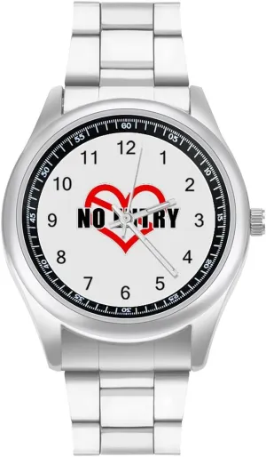 for Men Metal weird consider monoid Band Watch Fashion Three-Hand Watches Gift for Boyfriend Father No Entry Wrist Watches 