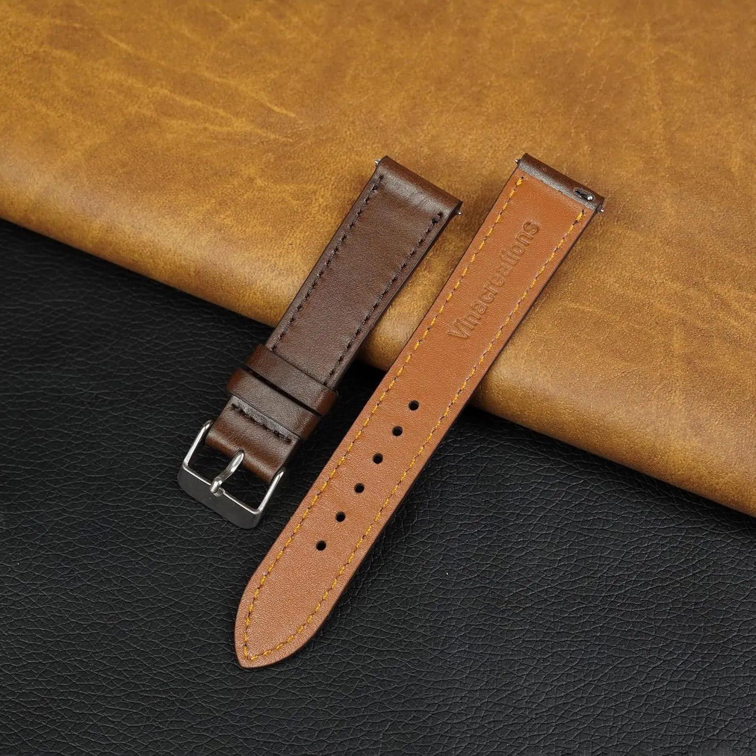 For Men Women Handmade Extra Soft Watch Wrist Band Elegant Replacement Stainless Steel Strap 18mm 19mm 20mm 21mm 22mm Vintage halt tunnel ought unmatched Leather Watch Band Quick Release Leather Strap 