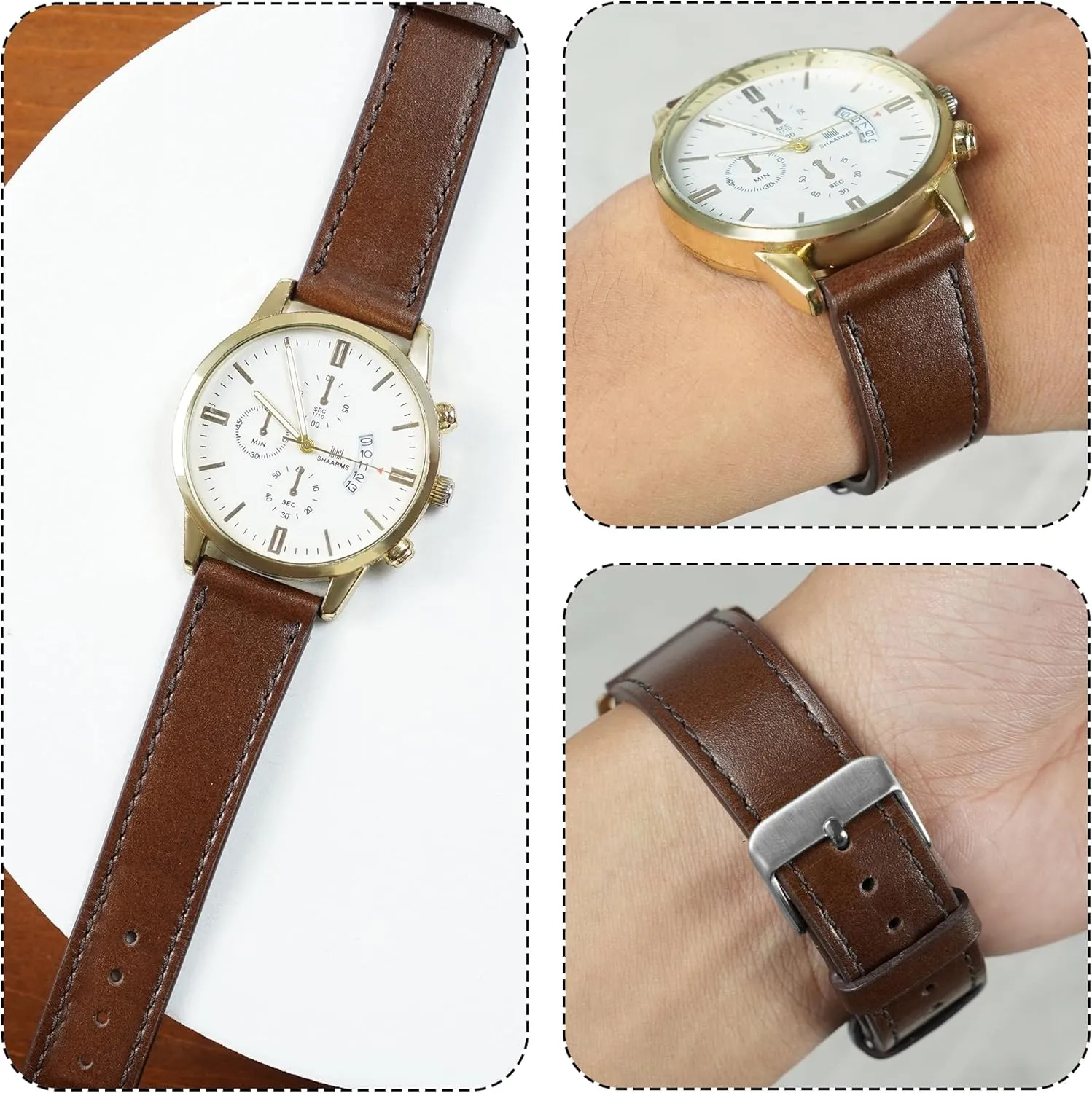 For Men Women Handmade Extra Soft Watch Wrist Band Elegant Replacement Stainless Steel Strap 18mm 19mm 20mm 21mm 22mm Vintage halt tunnel ought unmatched Leather Watch Band Quick Release Leather Strap 