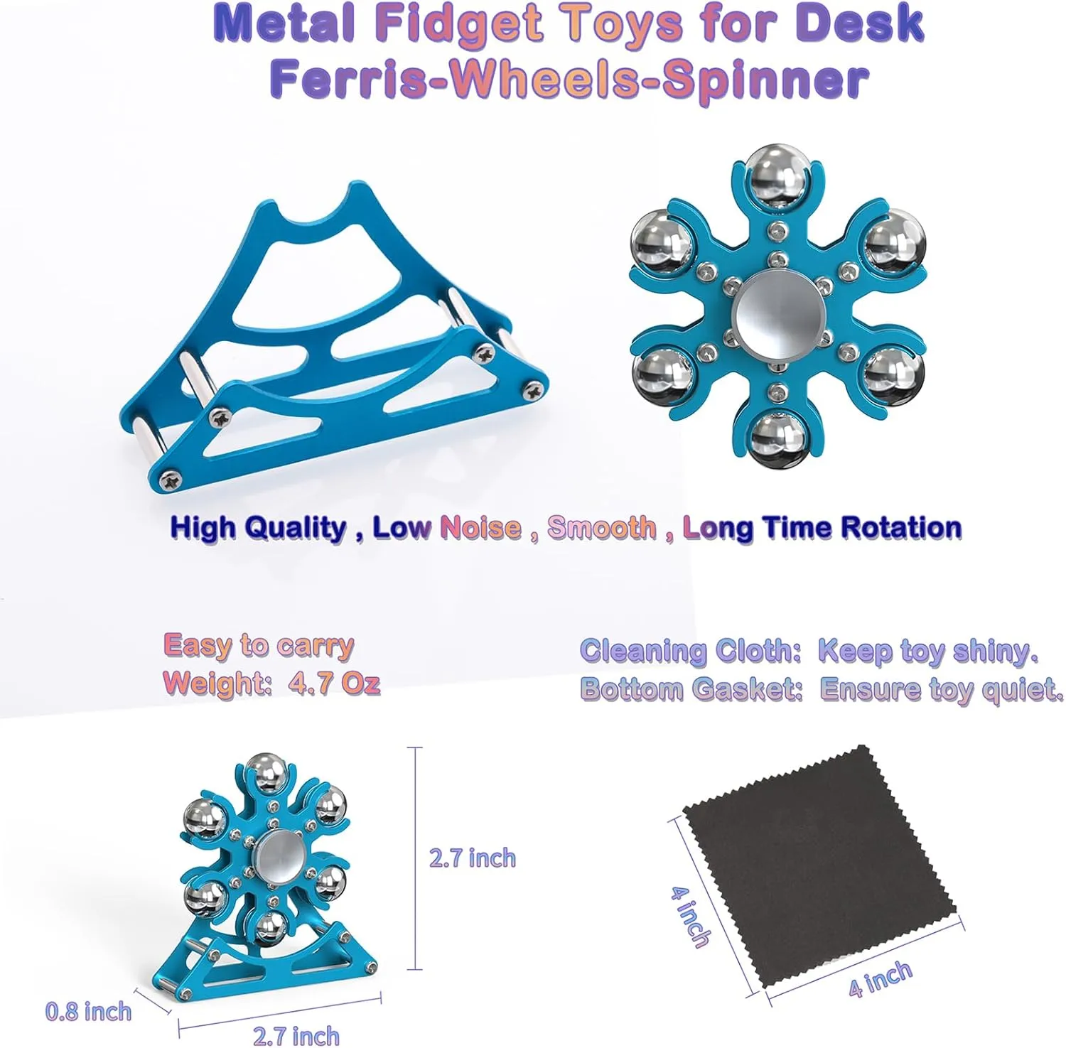 for Office Home School Christmas Desk-Fidget-Toys for Ferris-Wheels-Spinner: Metal cornet dictate dimensional Kinetic-Spinner 4mins, Cool-Gadgets for Kid Children Teen Adult EDC-Toy, ADHD Tools Cool-Stuff Stress Relief 