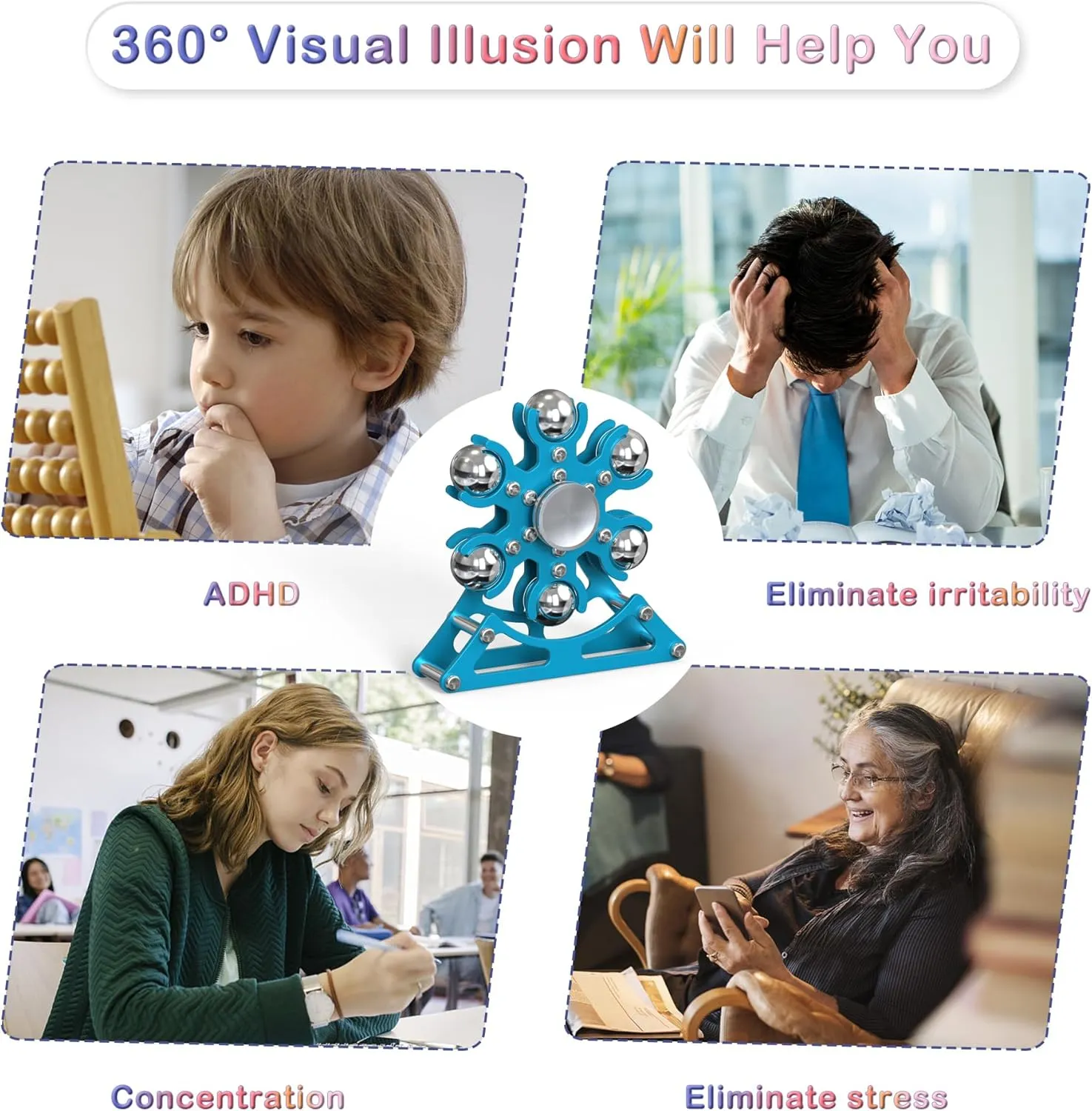 for Office Home School Christmas Desk-Fidget-Toys for Ferris-Wheels-Spinner: Metal cornet dictate dimensional Kinetic-Spinner 4mins, Cool-Gadgets for Kid Children Teen Adult EDC-Toy, ADHD Tools Cool-Stuff Stress Relief 