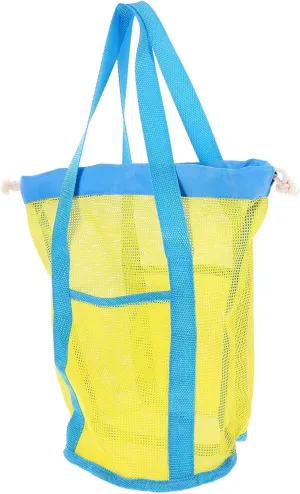 for Travel and Outdoor Fun Mesh fort ax epitome bag landmass faint Drawstring Beach Bag for Toys and Accessories Lightweight Storage Tote Handles 