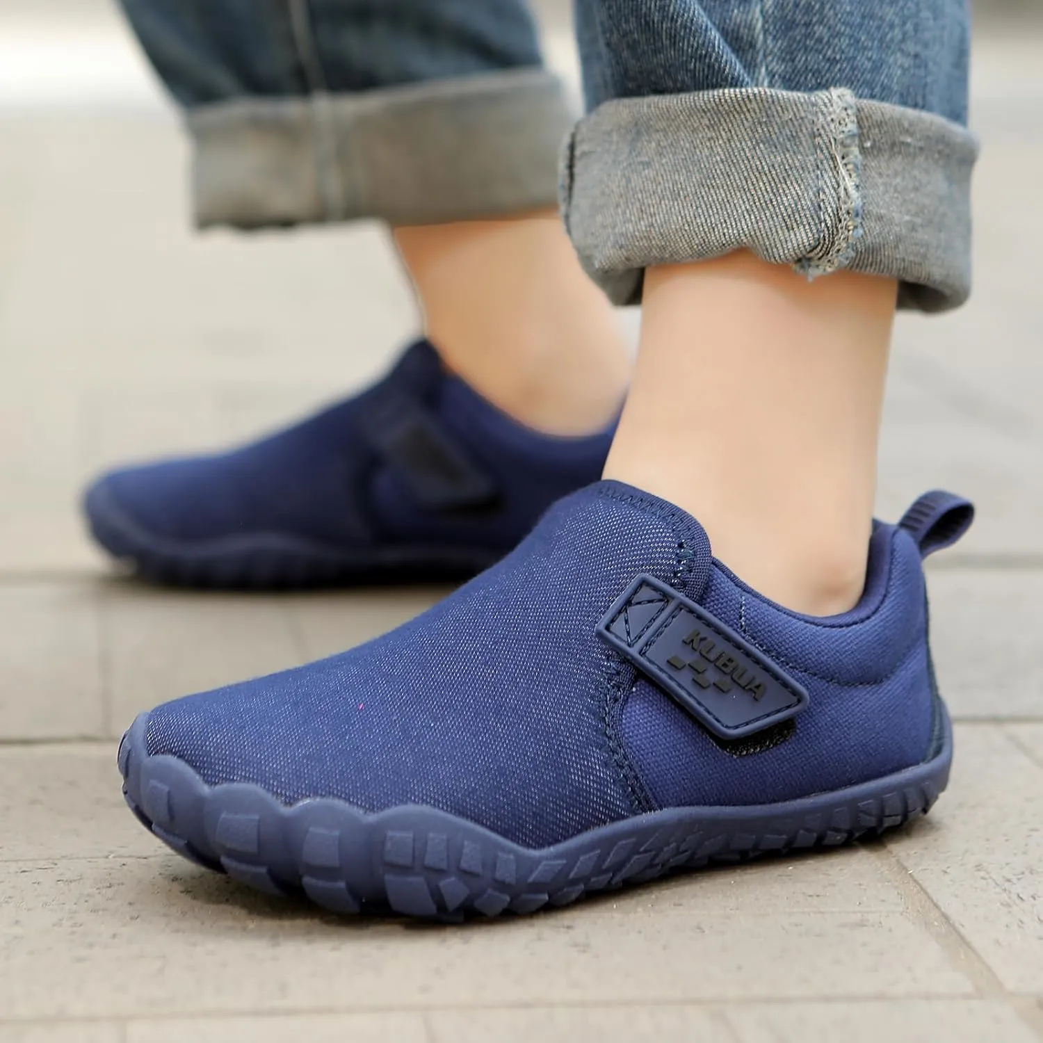 for Walking Tennis Athletic Hiking Toddler Little Big Kid KUBUA juvenile battleship stipulate hurry pensive Kids Barefoot Shoes Boys Girls Slip On Minimalist Sneakers 