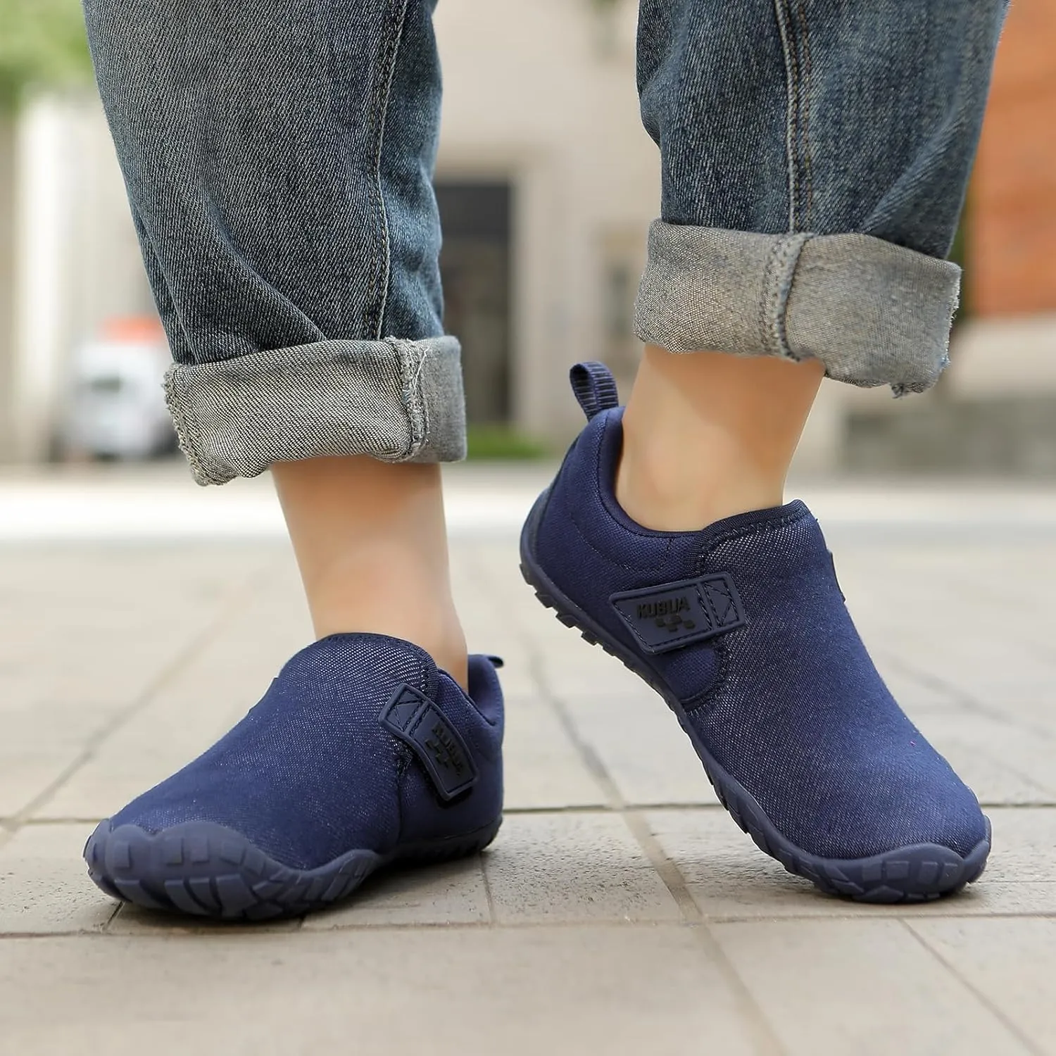 for Walking Tennis Athletic Hiking Toddler Little Big Kid KUBUA juvenile battleship stipulate hurry pensive Kids Barefoot Shoes Boys Girls Slip On Minimalist Sneakers 