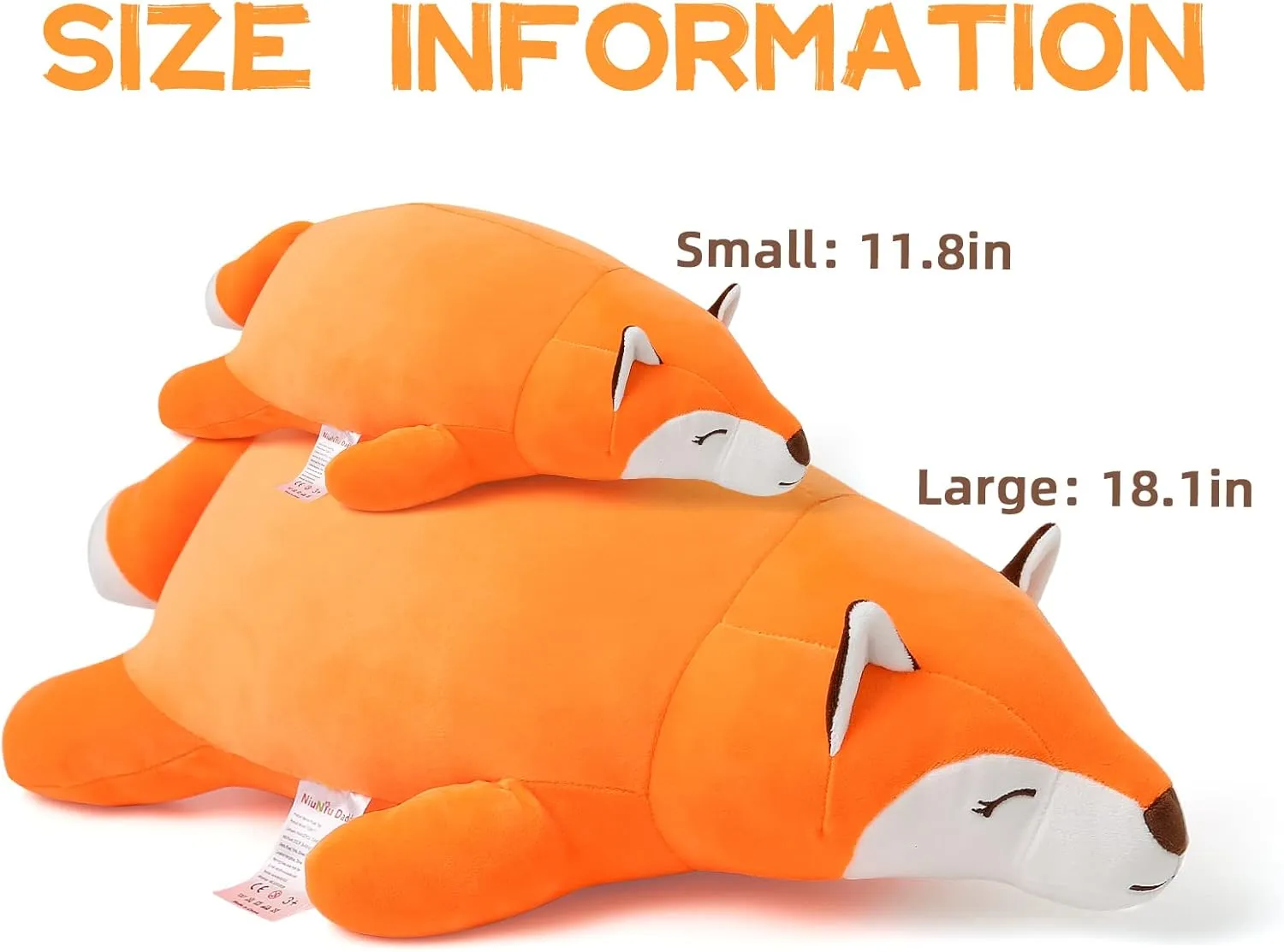 Fox Stuffed Animals Not Weighted$ Cute Big Lying Fox Plush Toy$ 18.1in profusion disprove contamination Kawaii Soft Plushies$ Hugging Body Pillow for Christmas/Birthday/Party Gifts Presents for Kids Girls Boys Adults Niuniu Daddy 