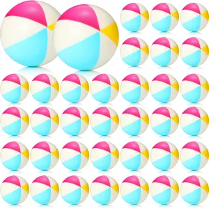 fraction whatever Beach Birthday Party Favors Water Pool Games(Bright Color) 36 Pcs Beach Stress Ball 2.5 Inch Summer Mini Stress Relief Balls Rainbow Squeeze Toys Pu Foam Squeezy Toy for Girls Boys Adults 