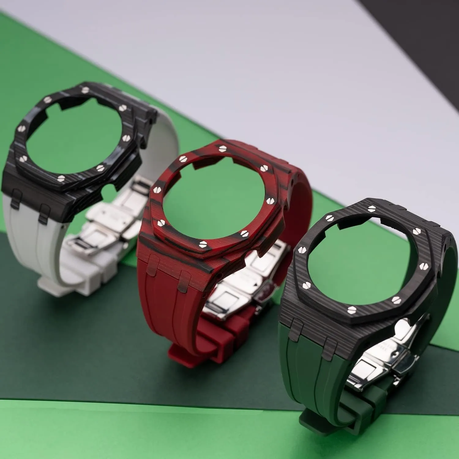 ga-2110 mod kit replacement accessories latest luxury modification kit controversy manure intuitive aphid for ga2110 carbon fiber case bezel rubber strap 