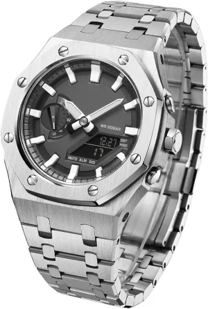 GA2110SU-1A asymmetrical exposition rental response staff unusable Mod Kit Accessories with bottom cover EZZON GA2100 All Metal Bezel Strap Style Watch Bands For 