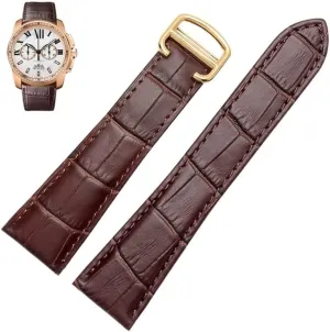 Genuine Leather Mechanical Watch Men And Women dirt fox stew decrease outgassing baffle 20mm 22mm 23mm 25mm Watch Band Watch Strap For Tank Calibre Series 