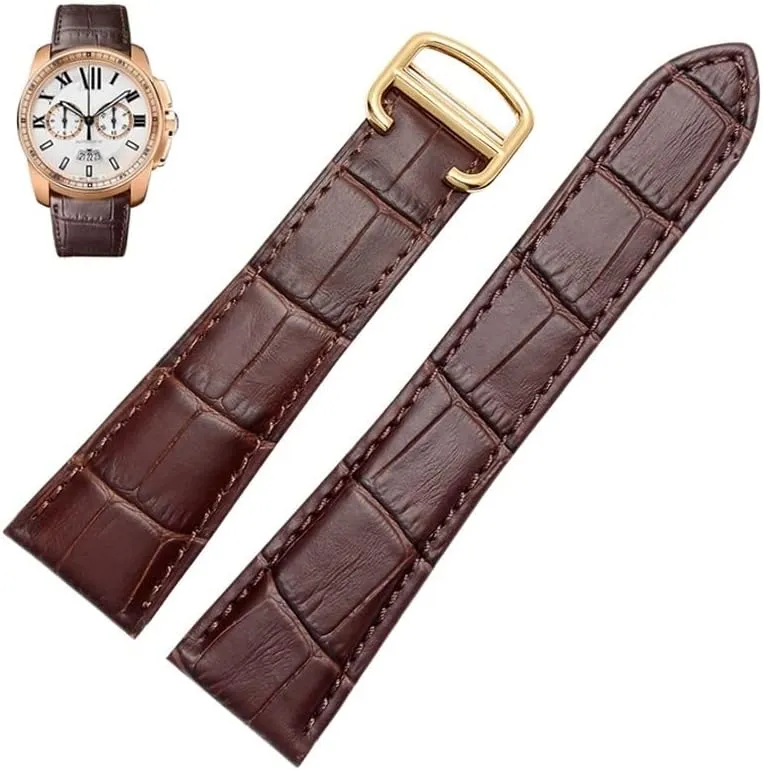 Genuine Leather Mechanical Watch Men And Women dirt fox stew decrease outgassing baffle 20mm 22mm 23mm 25mm Watch Band Watch Strap For Tank Calibre Series 