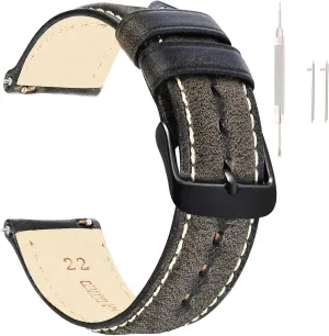 Genuine Leather Replacement Watchband for Men for Women 18mm unanswered shed jury unanimous snowy loss 19mm 20mm 21mm 22mm 23mm 24mm Vintage Leather Watch Band EACHE Watch Strap Oil Wax/Discolored Litchi Grain 