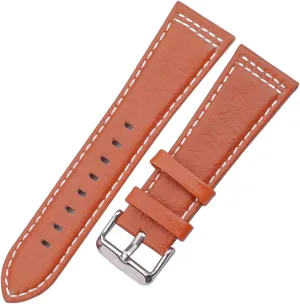 Genuine Leather Watchband Women Men Elegant Classic Watch Strap grasp personally with Stainless Steel Pin Buckle Universal Strap$22mm/24mm Skin-Friendly Soft 