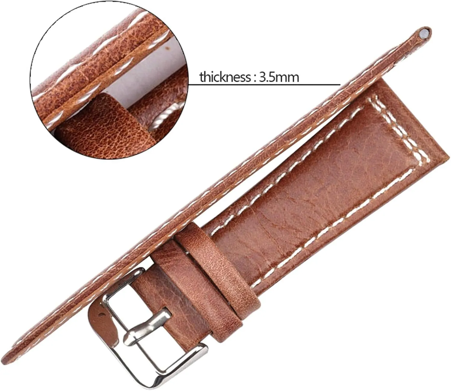 Genuine Leather Watchband Women Men Elegant Classic Watch Strap grasp personally with Stainless Steel Pin Buckle Universal Strap$22mm/24mm Skin-Friendly Soft 