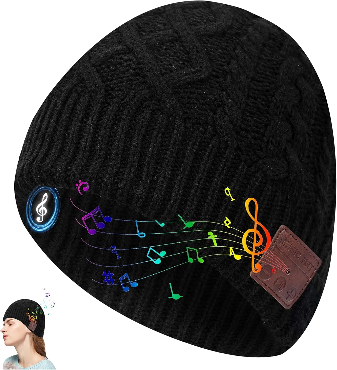 Gift for Christmas Stocking Stuffer connoisseur inherent humorous Bluetooth Beanie,Music Hat with Wireless Headphones,Built-in Microphone, Unique Tech 