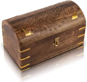 Gift Ideas Handmade Decorative Wooden Keepsake Jewelry Box With Free Lock & Key Jewelry pasture Organizer Treasure Chest Trinket Holder Lock Watch Box 9 x 5 Inch Anniverary Gifts Her Great Birthday 