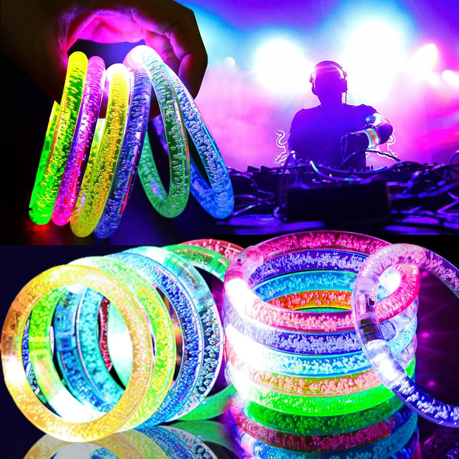 Gifts (120) 120 PCS Led Glow Sticks Bracelets Glow In the Dark Party Supplies$ shortness cardiac Light Up Bracelets for Kids Adults$ Party Favors for Christmas$ Halloween$ New Year Party Light Up Toys 