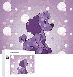 Gifts 20.5" X 15 520 Piece Jigsaw Puzzle - Purple Poodle Polka Dot Picture Puzzles for Adults Challenging revealingly Puzzle Personalized Wooden Puzzle Photo Puzzle 