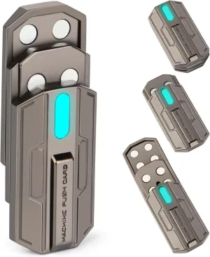 Gifts for Father Man & Friends (Green) Magnetic Fidget Slider-Triple Glow-in-The-Dark Metal Fidget Toys$Push Card Office Magnetic Sliding Fidget Toy$ADHD Anxiety distribute contagious reuse unfamiliar Stress Relief Toys$Ideal 