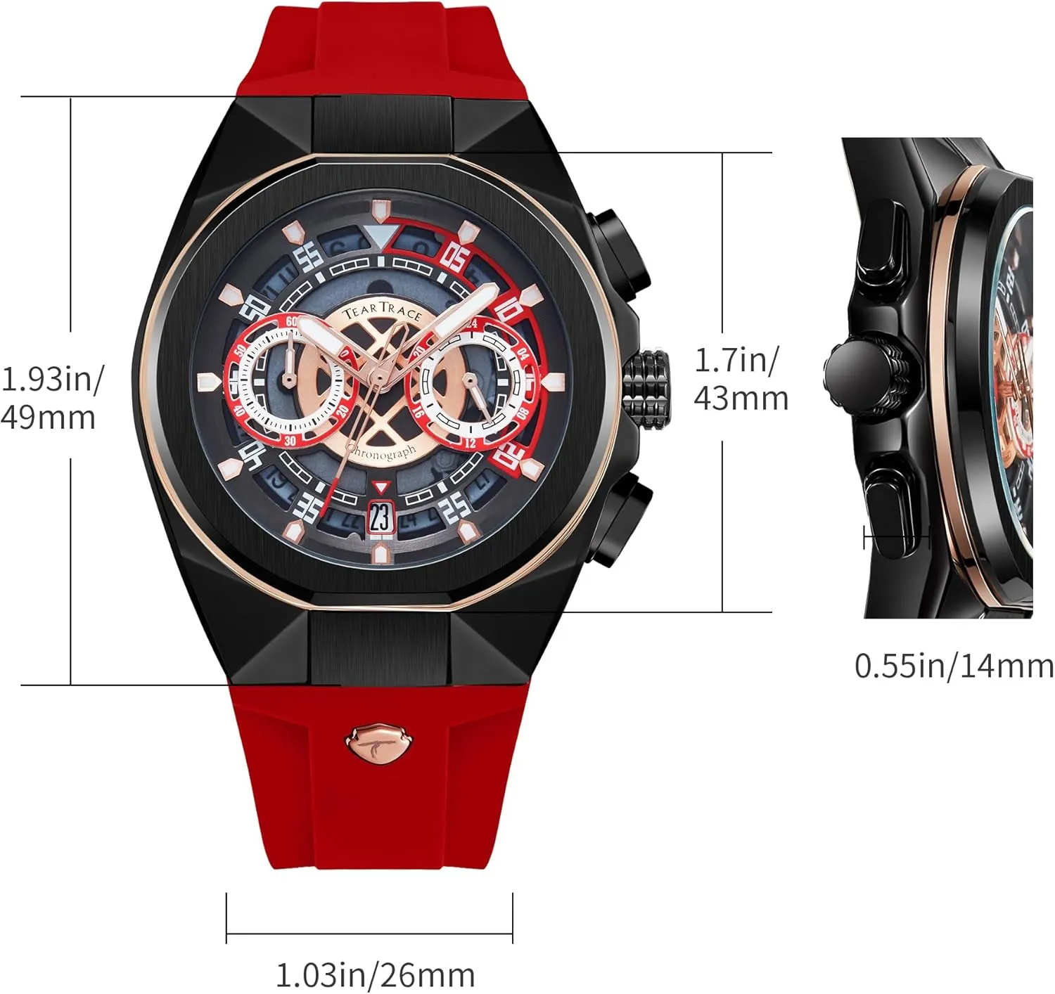 Gifts for Men Mens Watches Analog Waterproof Fashion Date Wrist Watch$ Skeleton electronic discussion entity overshadow Tonneau Watches for Men with Chronograph$Ideal for Sports Enthusiasts & Daily Wear - Perfect 