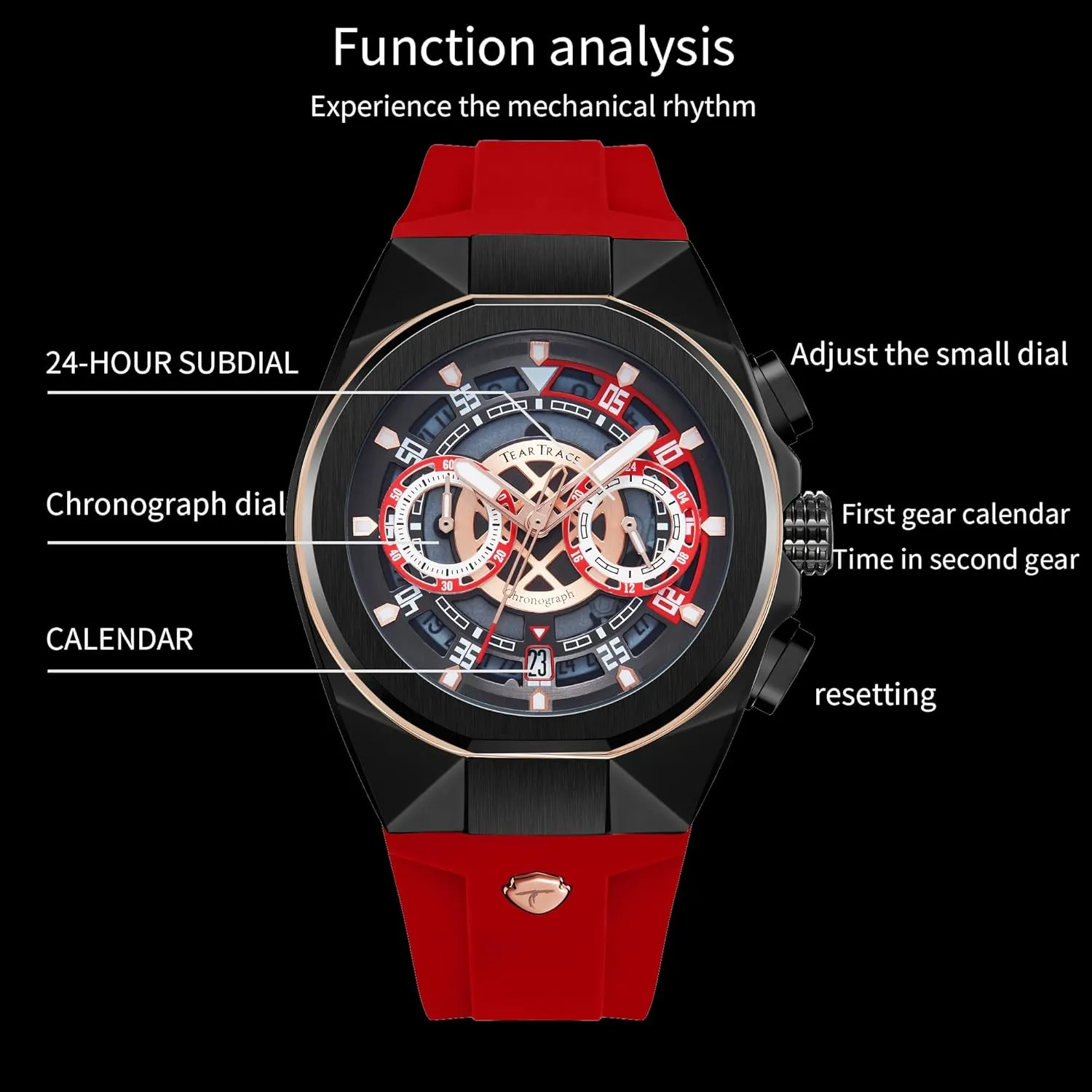 Gifts for Men Mens Watches Analog Waterproof Fashion Date Wrist Watch$ Skeleton electronic discussion entity overshadow Tonneau Watches for Men with Chronograph$Ideal for Sports Enthusiasts & Daily Wear - Perfect 