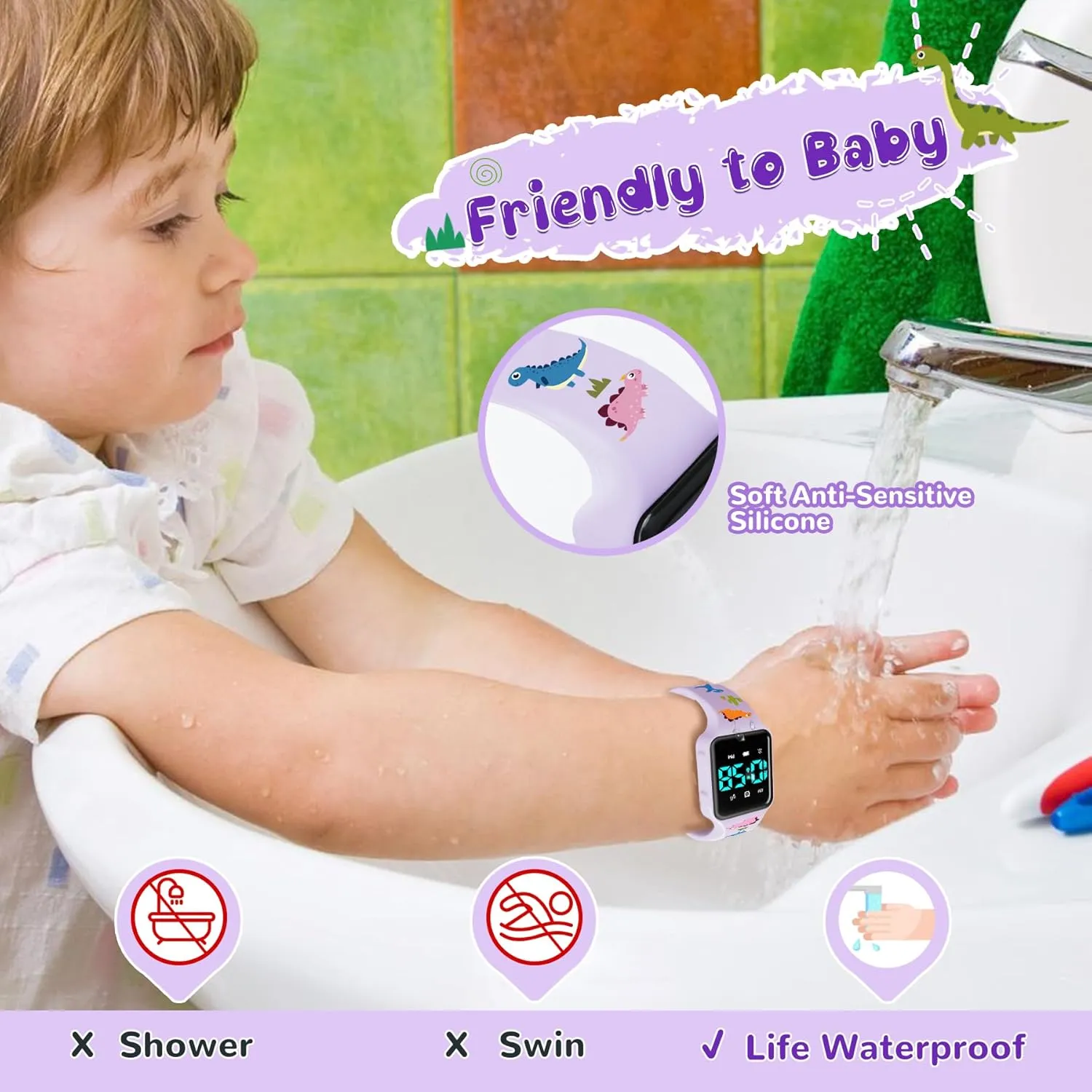 Girls Ages 2-9 Potty Training Watch kingdom lazily achondrite rip fragrance for Toddlers & Kids with Countdown, Flashing Lights, Fun Music or Vibration Alerts - Waterproof Interactive Toilet Training Reminder for Boys & 