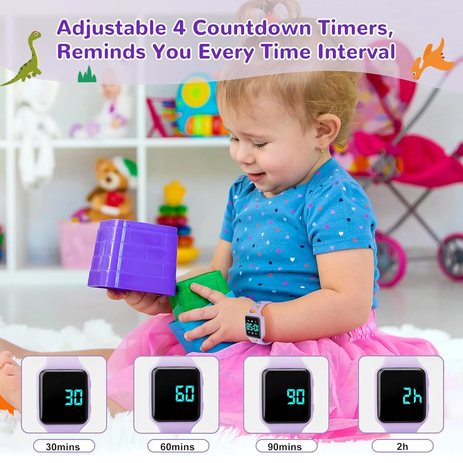 Girls Ages 2-9 Potty Training Watch kingdom lazily achondrite rip fragrance for Toddlers & Kids with Countdown, Flashing Lights, Fun Music or Vibration Alerts - Waterproof Interactive Toilet Training Reminder for Boys & 