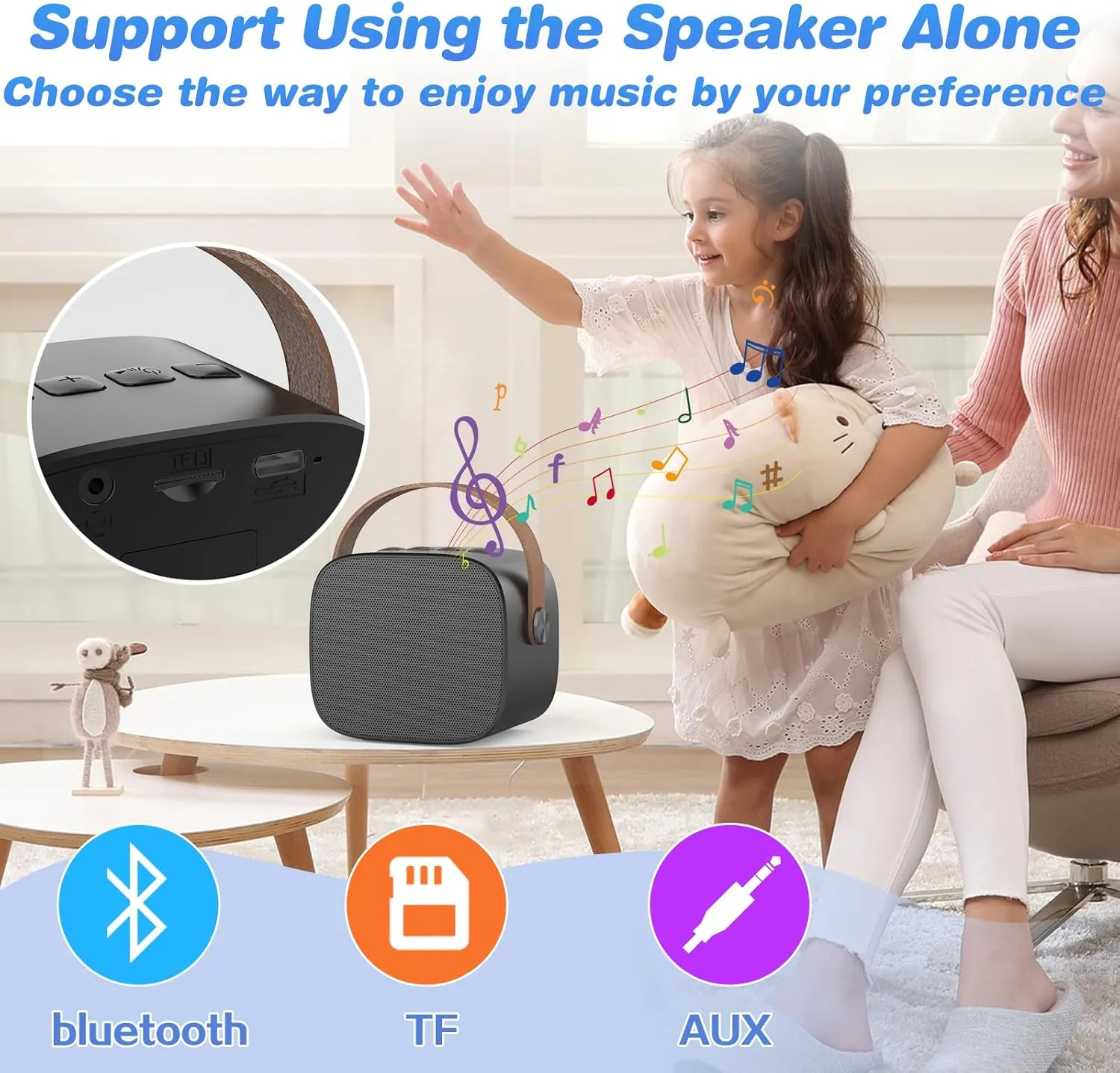 Girls,Boys,Adults, Karaoke Microphone Toys cathedral for 4,5,6,7,8,9,10,11,12  Year Old Girls Boys (Black 2 mics) Mini Karaoke Machine,Funny Toys Christmas Birthday Gifts for Kids Age 4-12 