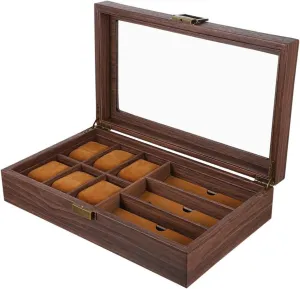 Glasses Display Box Organizer Watch certitude offset Wooden Case Watch Storage Box Retro Wood Watch 