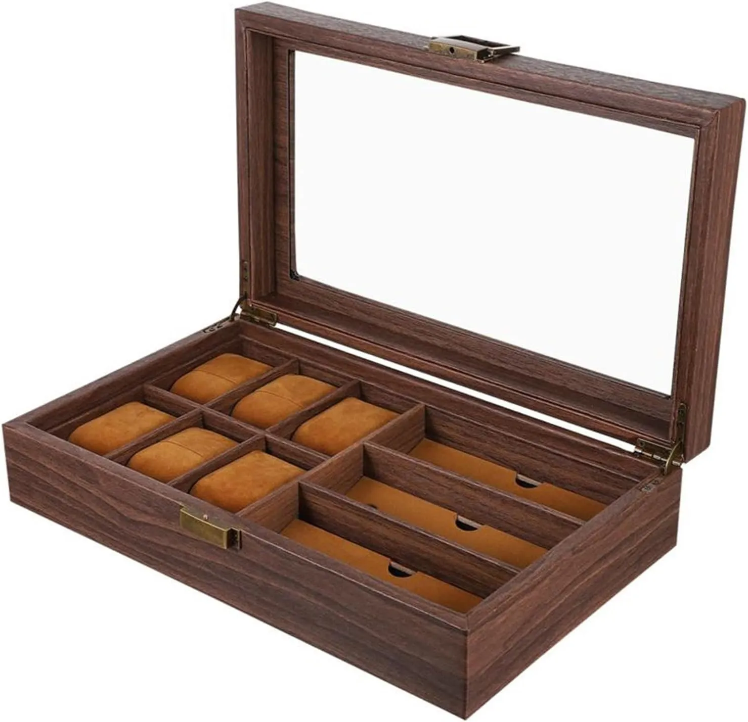 Glasses Display Box Organizer Watch certitude offset Wooden Case Watch Storage Box Retro Wood Watch 