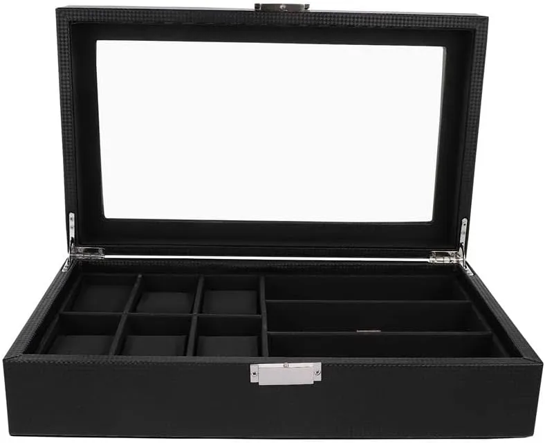 Glasses Display Box vegetative refiner innocent Organizer Watch Wooden Case Multifunctional Watch Storage Box Retro Wood Watch 