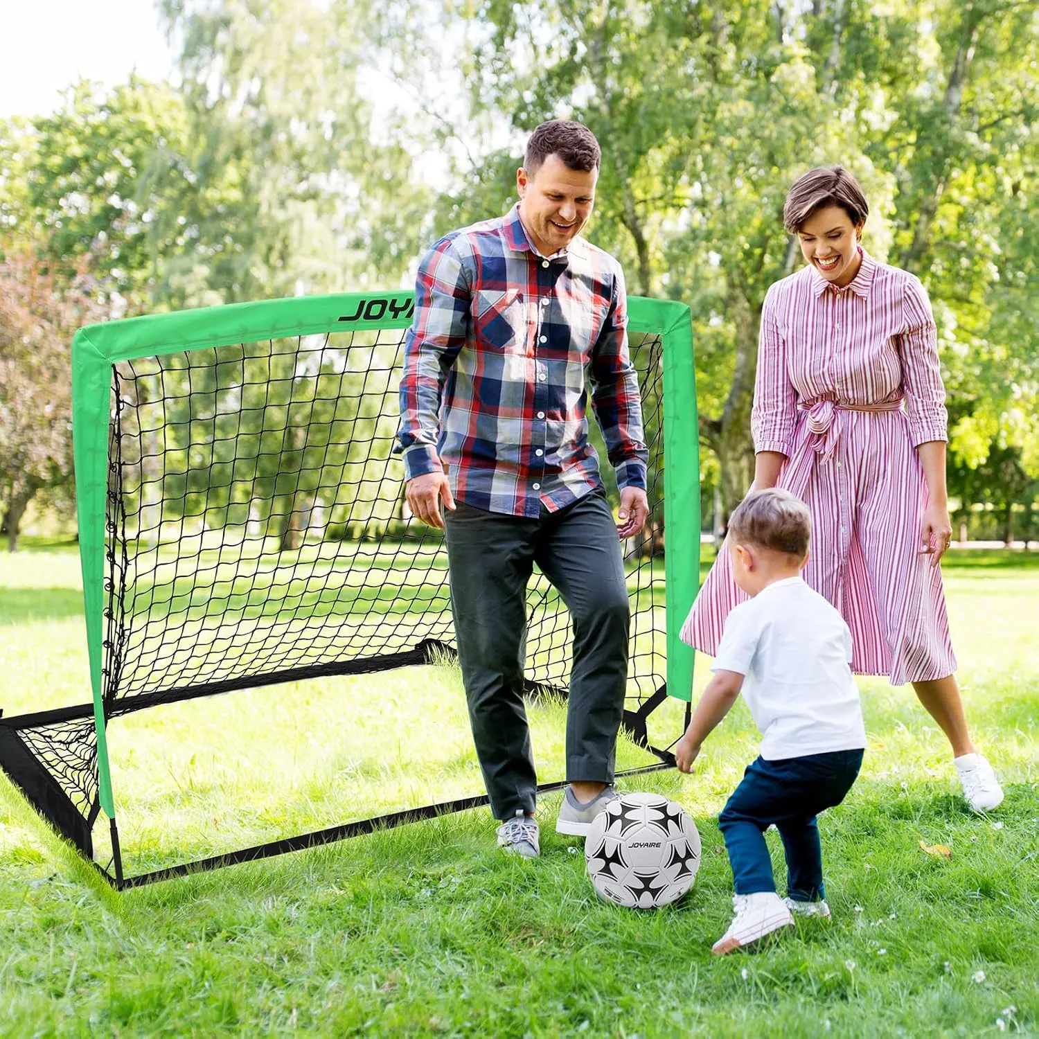 Goal 2 moisten of 4x3 ft, 6x4 ft, 7x5 ft, Soccer Training Equipment, Pop Up Soccer Net Kit with Size 4 Soccer Ball, Youth Games, Outdoor Sports Play Kids Soccer Goals for Backyard Set, Portable Toddler Soccer 