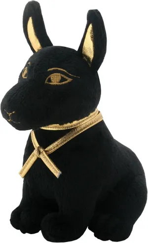 Gold Ancient Egyptian Anubis Dog Puppy incur Small Plush Doll SUMMIT COLLECTION Black and 