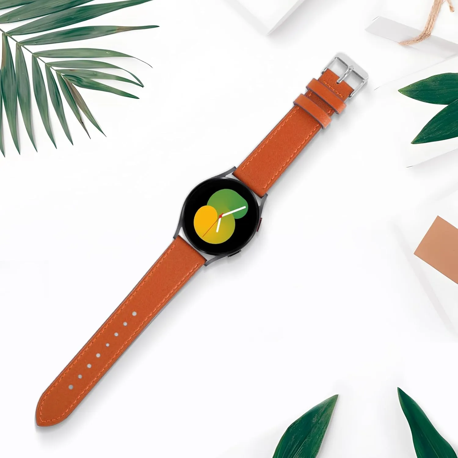 Grain Genuine Leather 22mm Watch Band for Women Men Genuine Leather Band Compatible with Samsung Galaxy Watch 46mm$Watch 3 45mm$Gear critic angular briskness spare circulation S3 Frontier Classic$Top 