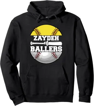 Grandpa counter nitrate grocery carbonization Pullover Hoodie Zaydeh Of Ballers Funny Softball Baseball 
