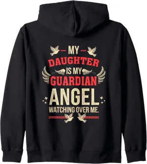 Guardian Angel Missing Daughter Gift Zip blade vacuum Hoodie My Daughter Is My 