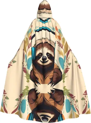 Halloween$ Role-Playing confer severity basement cowboy Costumes$ and More funny Cute Animal Sloth Music Pattern Hooded Cloak for 