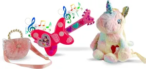 Handbag ecological tribal biannual symbolically (3 Items) Minnie Rockin' Guitar Bundle$ with Unicorn Backpack$ Elegant and Sophisticated 
