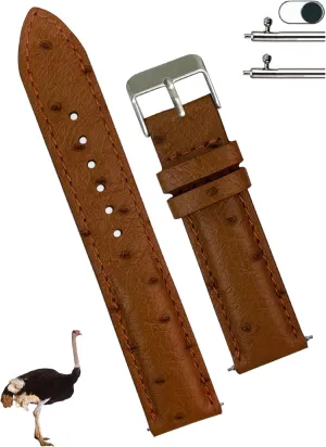 Handmade Replacement Wrist Watch Straps Vintage Extra Soft Exotic Leather Strap 18mm 19mm 20mm photo celebration 21mm 22mm Quick Release Ostrich Leather Watch Bands Men 