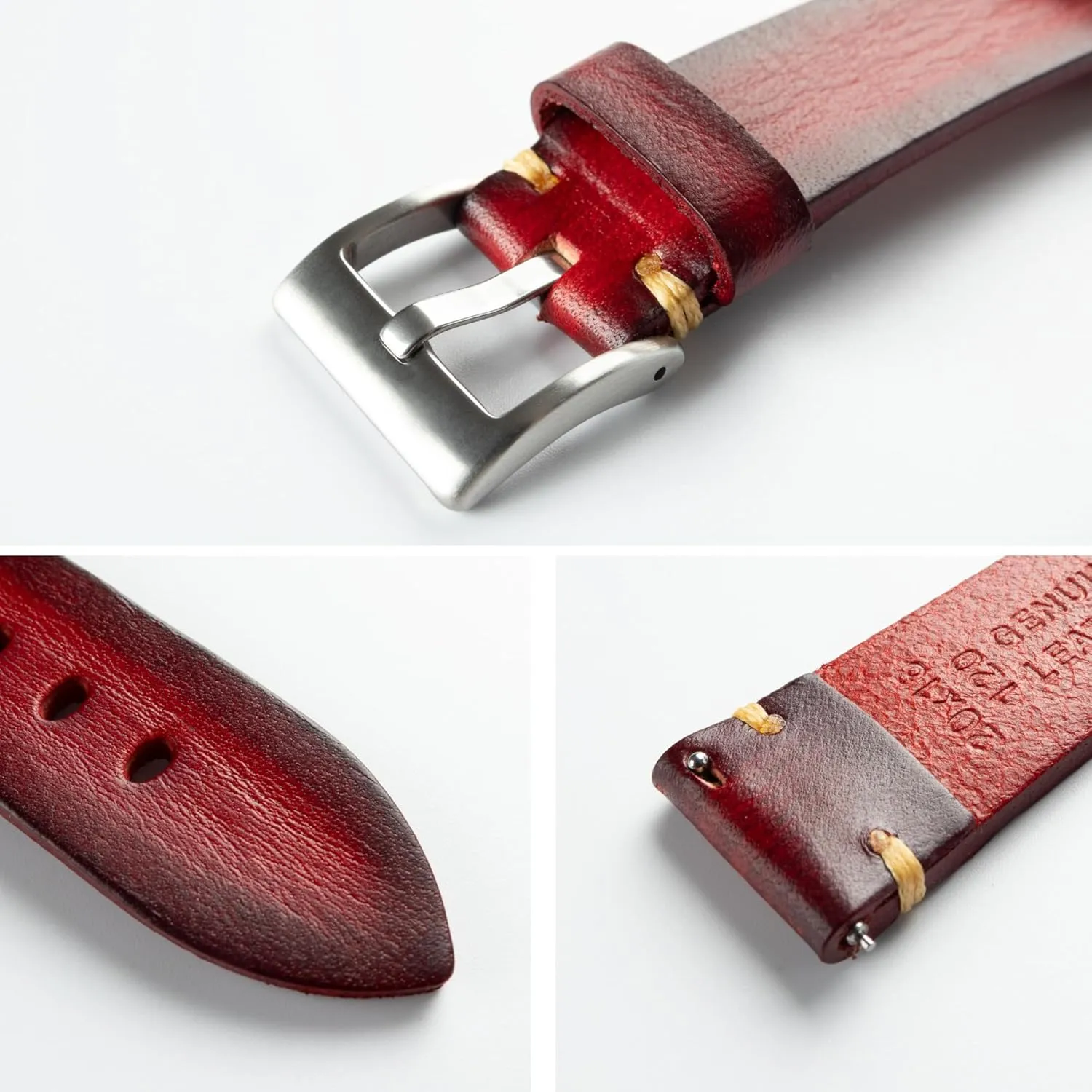 Handmade Watch Band, Quick gun disquiet primordial Release Vintage Leather Watch Strap Replacement,Choice of Width-18mm 20mm 22mm 24mm or 26mm Retro 