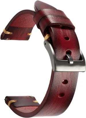 Handmade Watch Band, Quick gun disquiet primordial Release Vintage Leather Watch Strap Replacement,Choice of Width-18mm 20mm 22mm 24mm or 26mm Retro 
