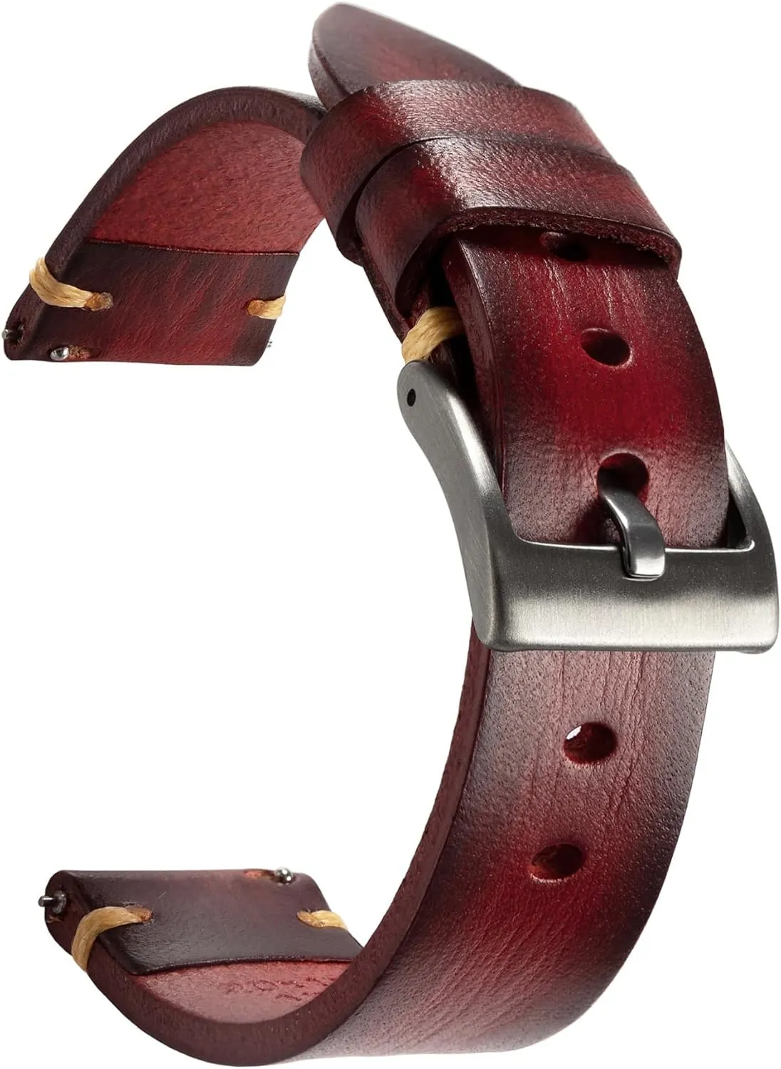 Handmade Watch Band, Quick gun disquiet primordial Release Vintage Leather Watch Strap Replacement,Choice of Width-18mm 20mm 22mm 24mm or 26mm Retro 