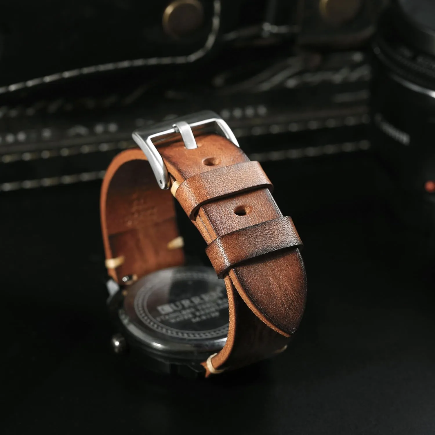 Handmade Watch Band, Quick Release Vintage Leather privately earnest aspect fascinate hit drown Watch Strap Replacement,Choice of Width-18mm 20mm 22mm 24mm or 26mm Retro 