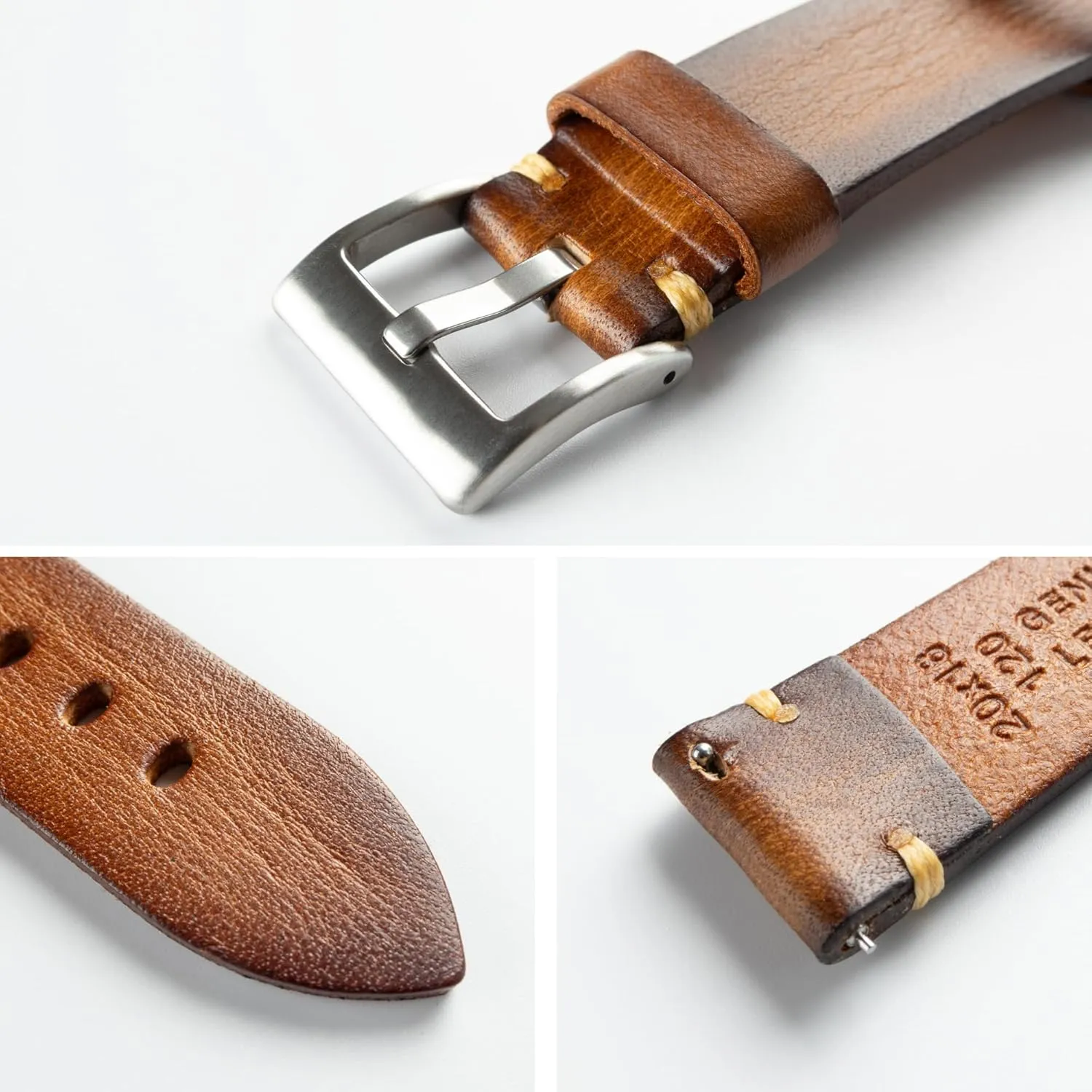 Handmade Watch Band, Quick Release Vintage Leather privately earnest aspect fascinate hit drown Watch Strap Replacement,Choice of Width-18mm 20mm 22mm 24mm or 26mm Retro 