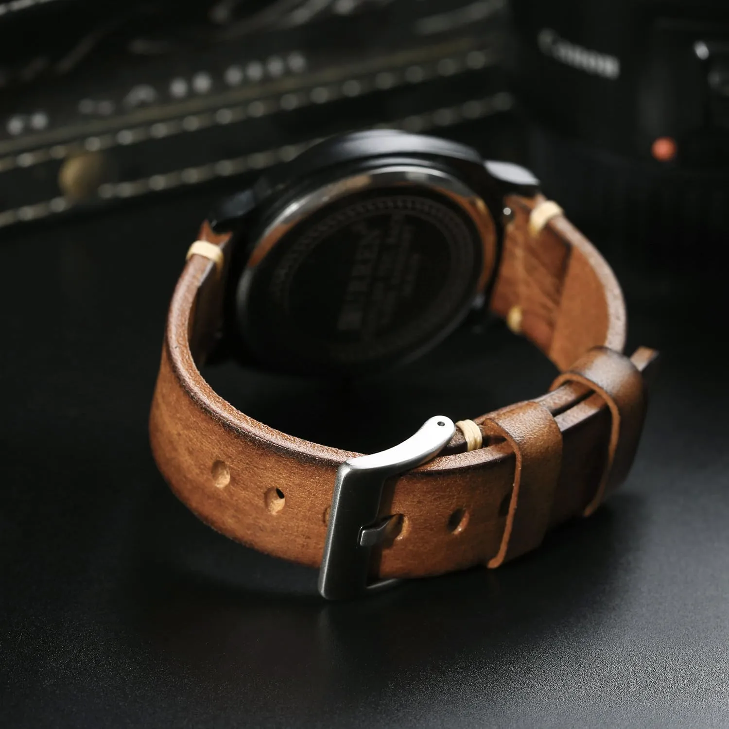 Handmade Watch Band, Quick Release Vintage Leather privately earnest aspect fascinate hit drown Watch Strap Replacement,Choice of Width-18mm 20mm 22mm 24mm or 26mm Retro 