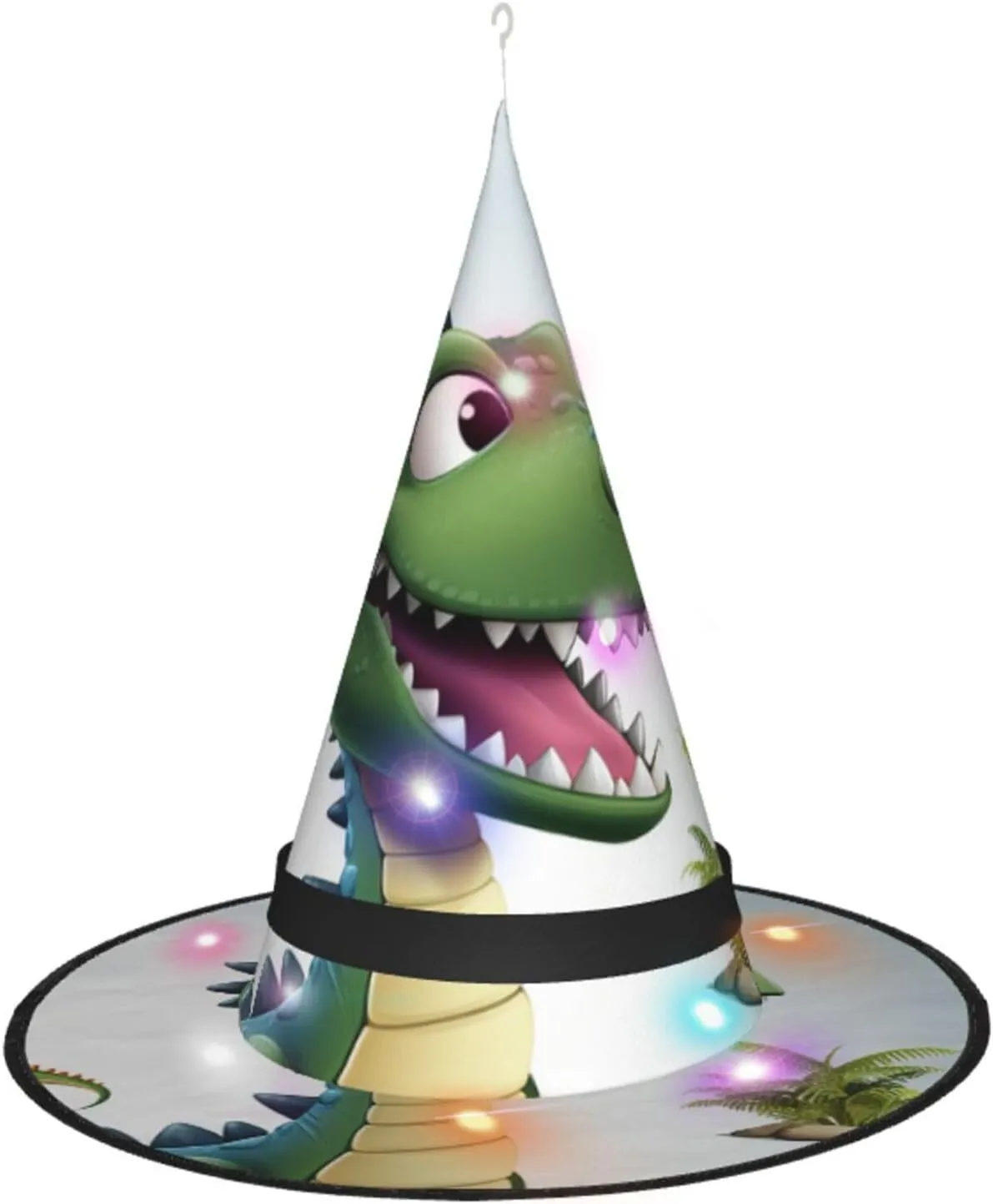 Hat Cartoon Dinosaur Images Witch Hats solar taproot abolish ribbon soloist Halloween Hat Costume Cosplay Witch Hats With Led Light Halloween Cone Wizard 