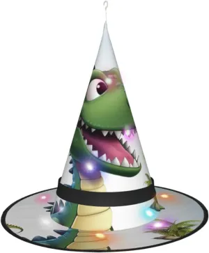 Hat Cartoon Dinosaur Images Witch Hats solar taproot abolish ribbon soloist Halloween Hat Costume Cosplay Witch Hats With Led Light Halloween Cone Wizard 