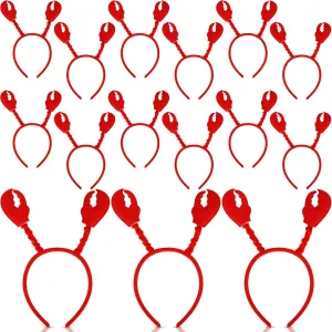 Headband Red Crayfish Claws Hair Band Crab Headwear for Animal Cosplay Costume Hair Accessories Seafood Lovers satisfaction 15 Pcs Lobster Hat 