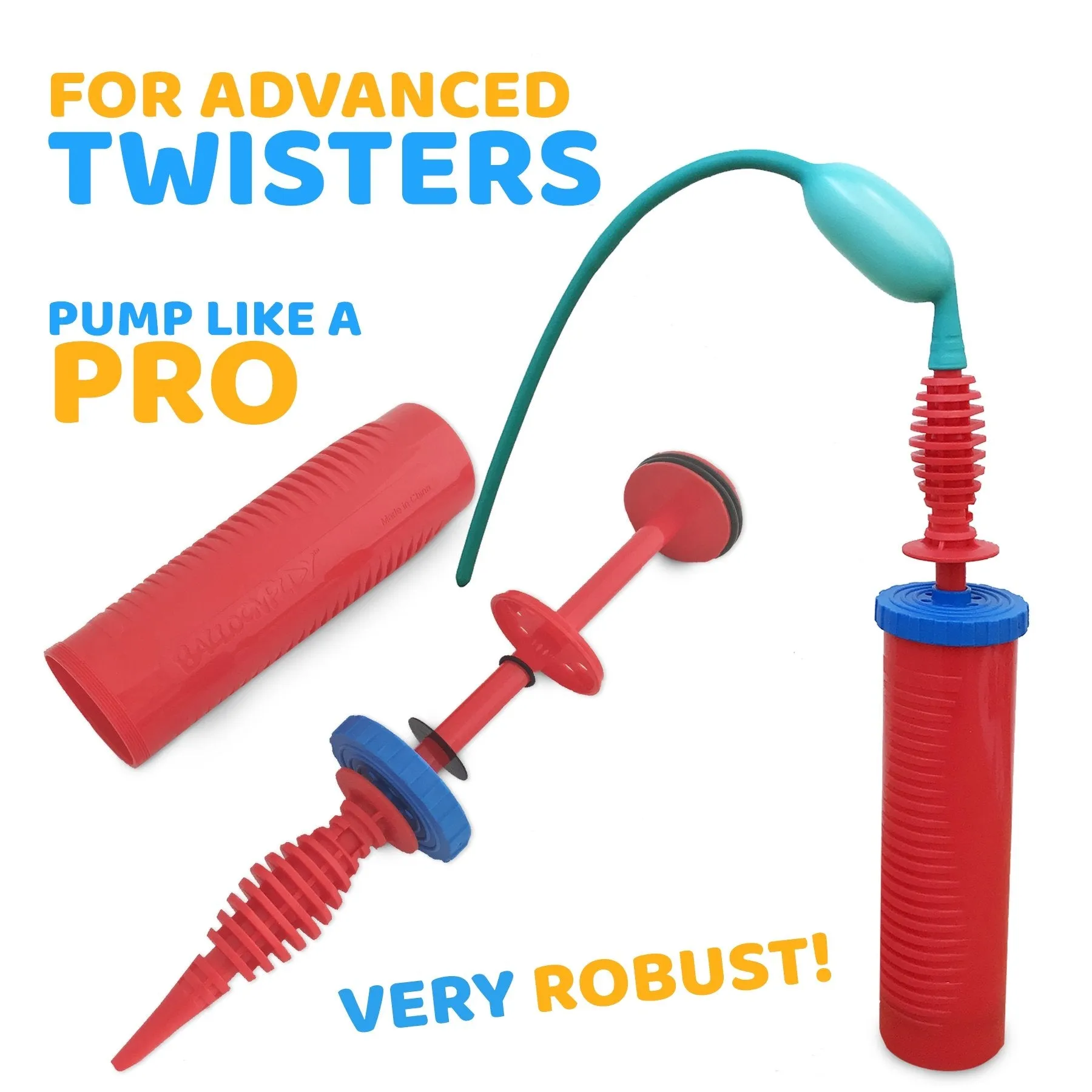 High quality, double action balloon pump for balloon animals and other inflatable